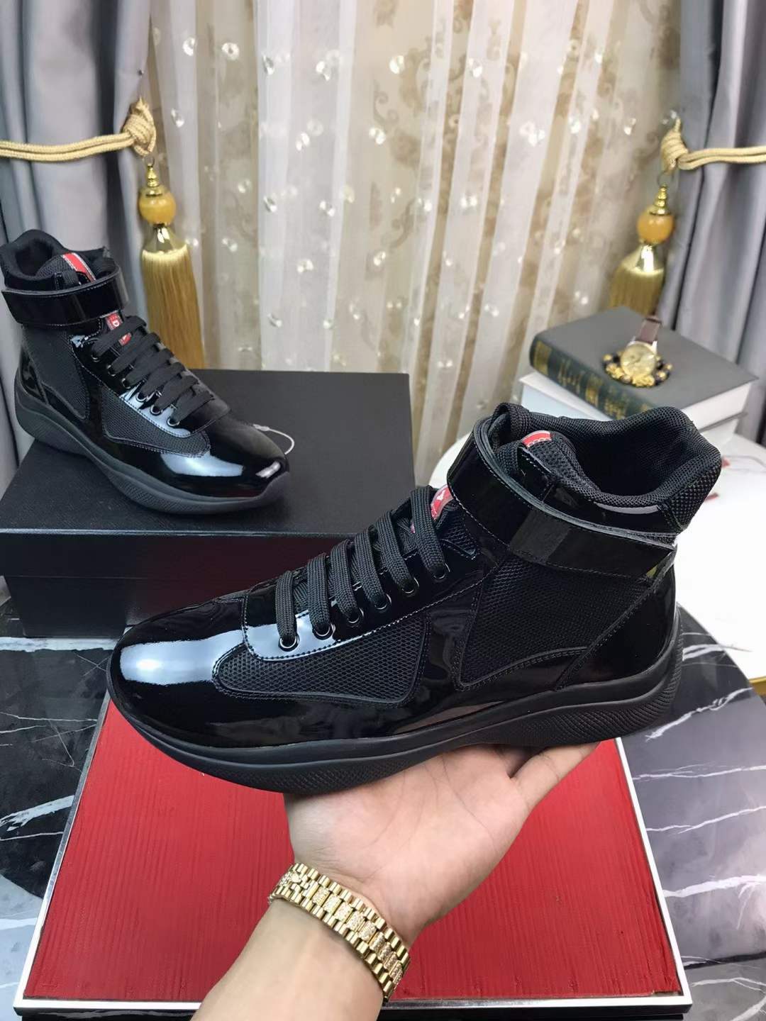 Men P*rada Top Sneakers