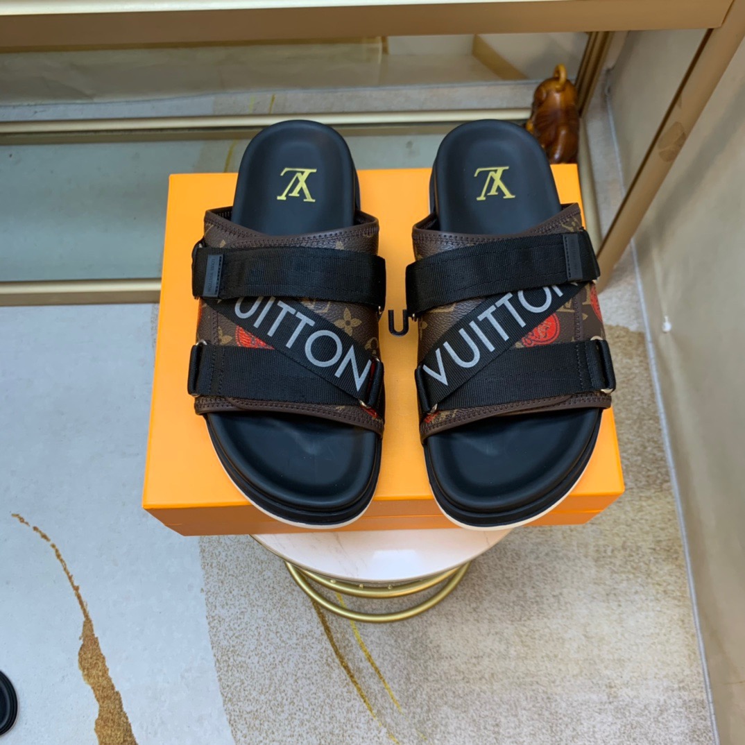 Men L*ouis V*uitton Top Slippers
