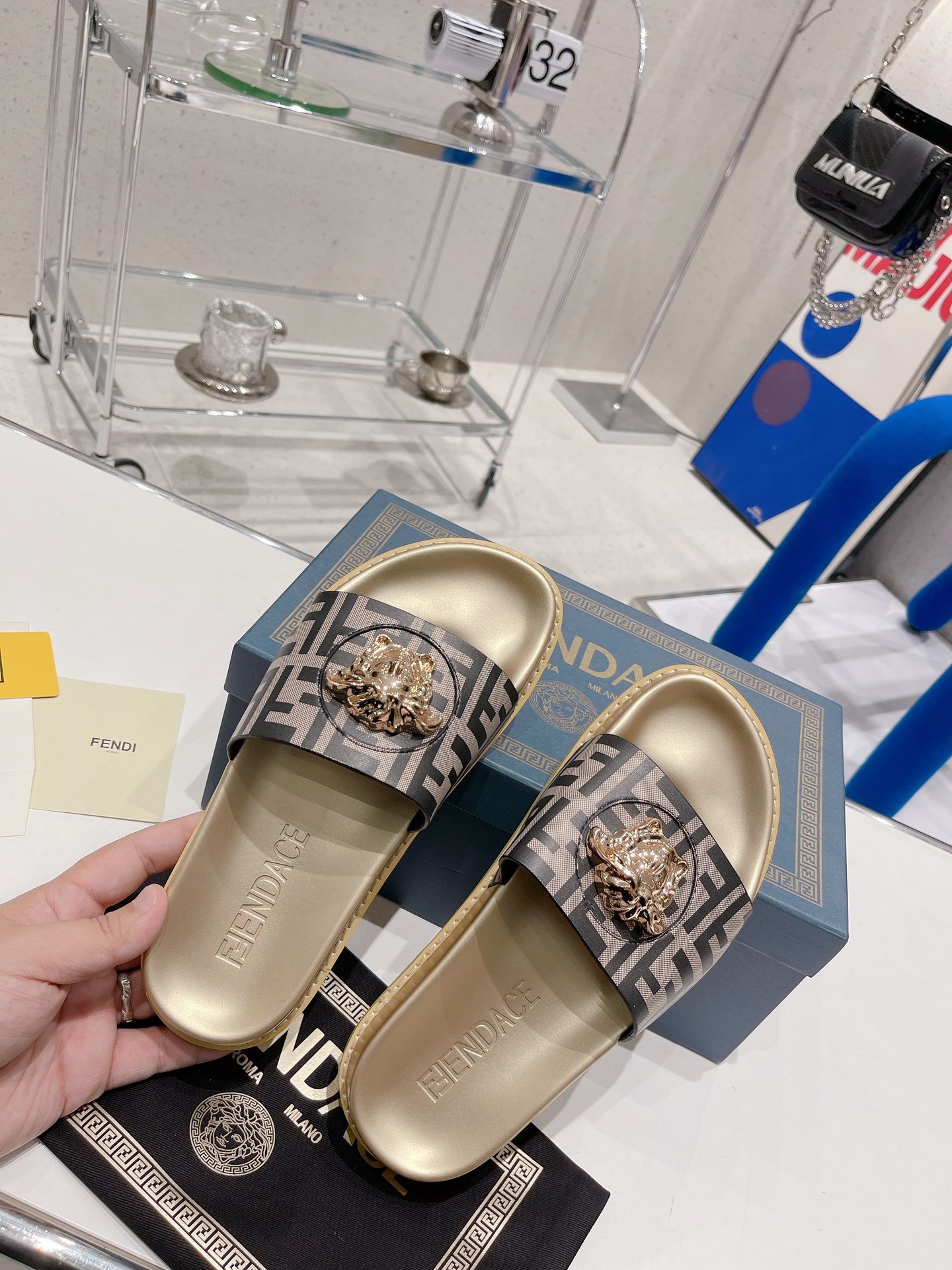 Men Women V*ersace Top slippers