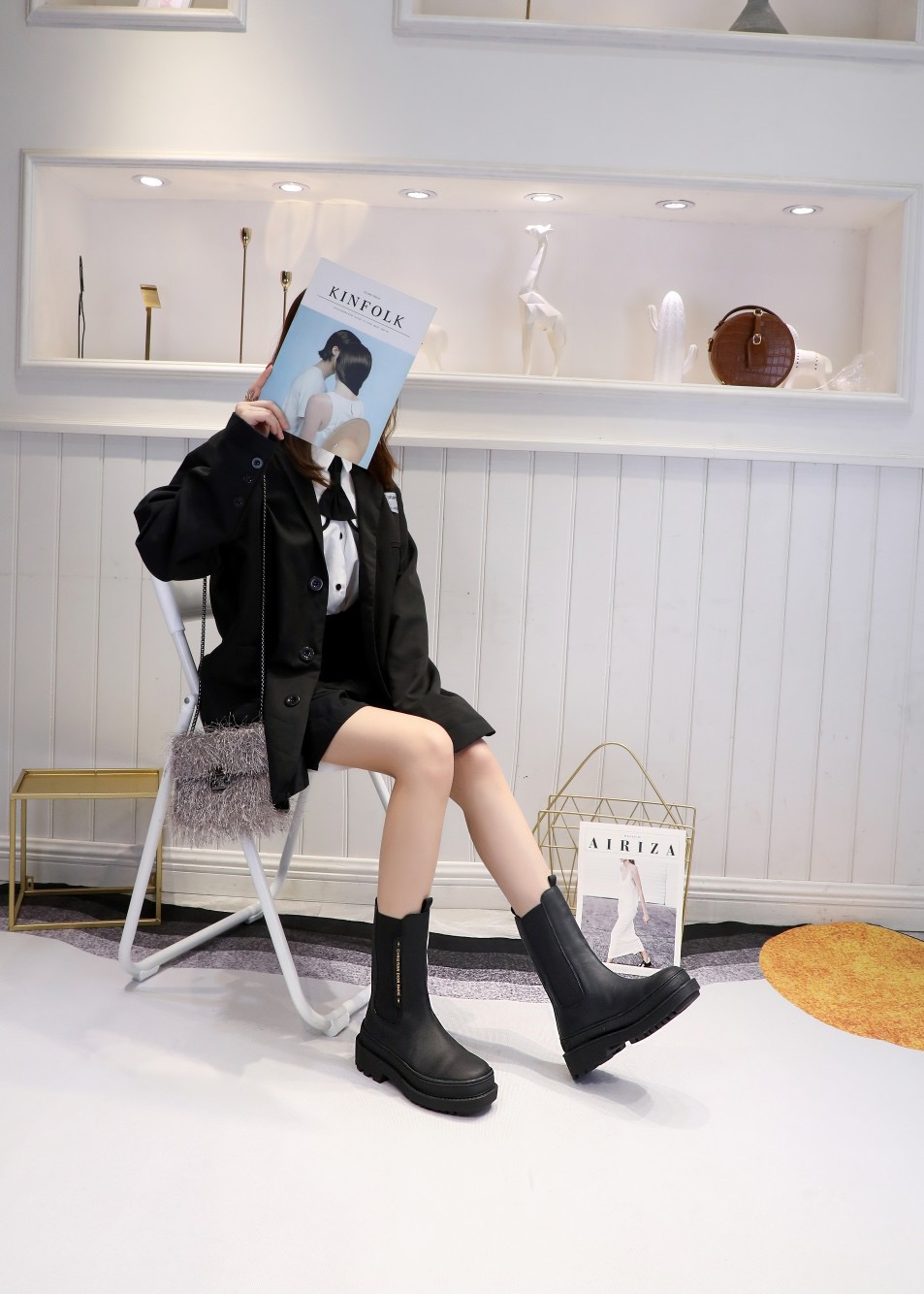 Women D*ior Top Boots Maikesneakers