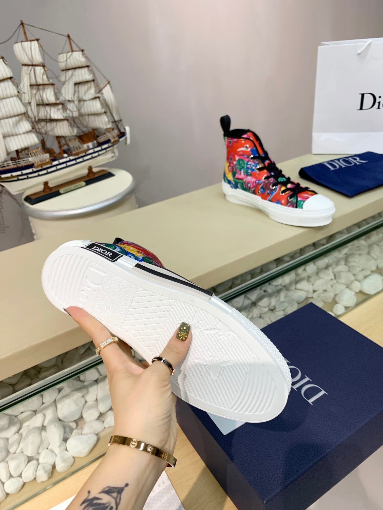 Men Women D*ior Top Sneakers