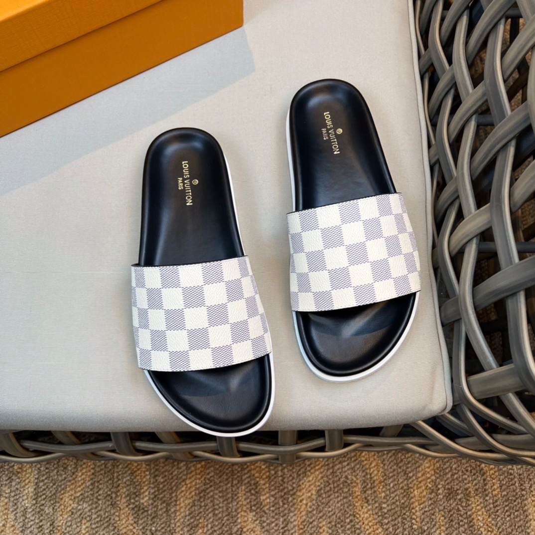 Men L*ouis V*uitton Top Slippers