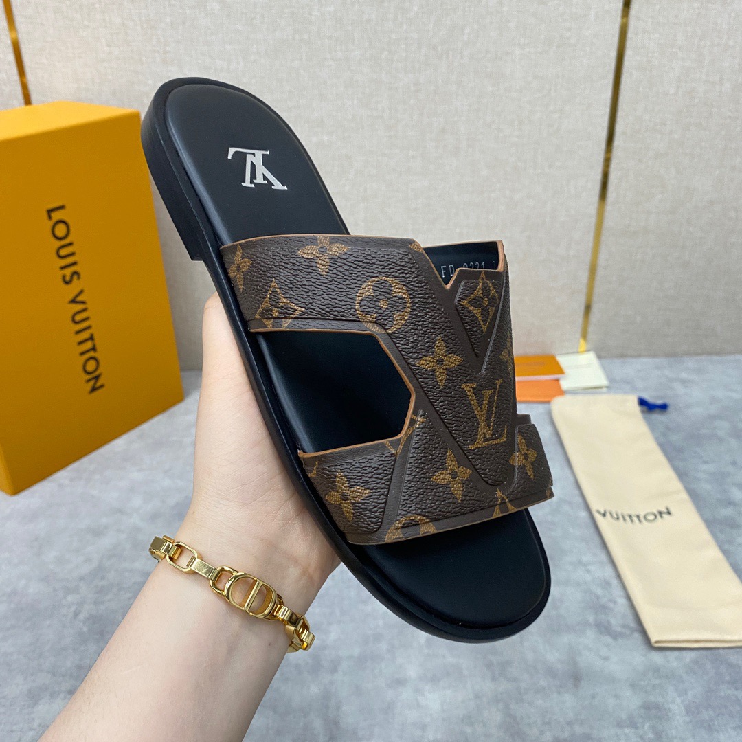 Men L*ouis V*uitton Top Slippers