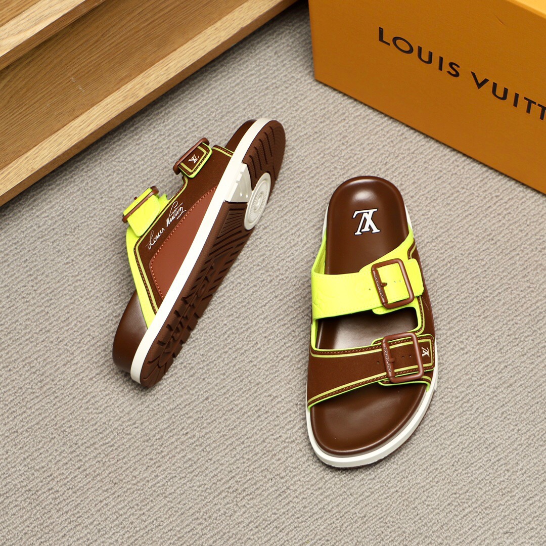 Men L*ouis V*uitton Top Slippers