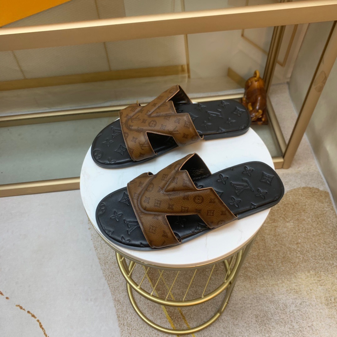 Men L*ouis V*uitton Top Slippers