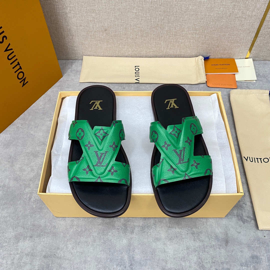 Men L*ouis V*uitton Top Slippers