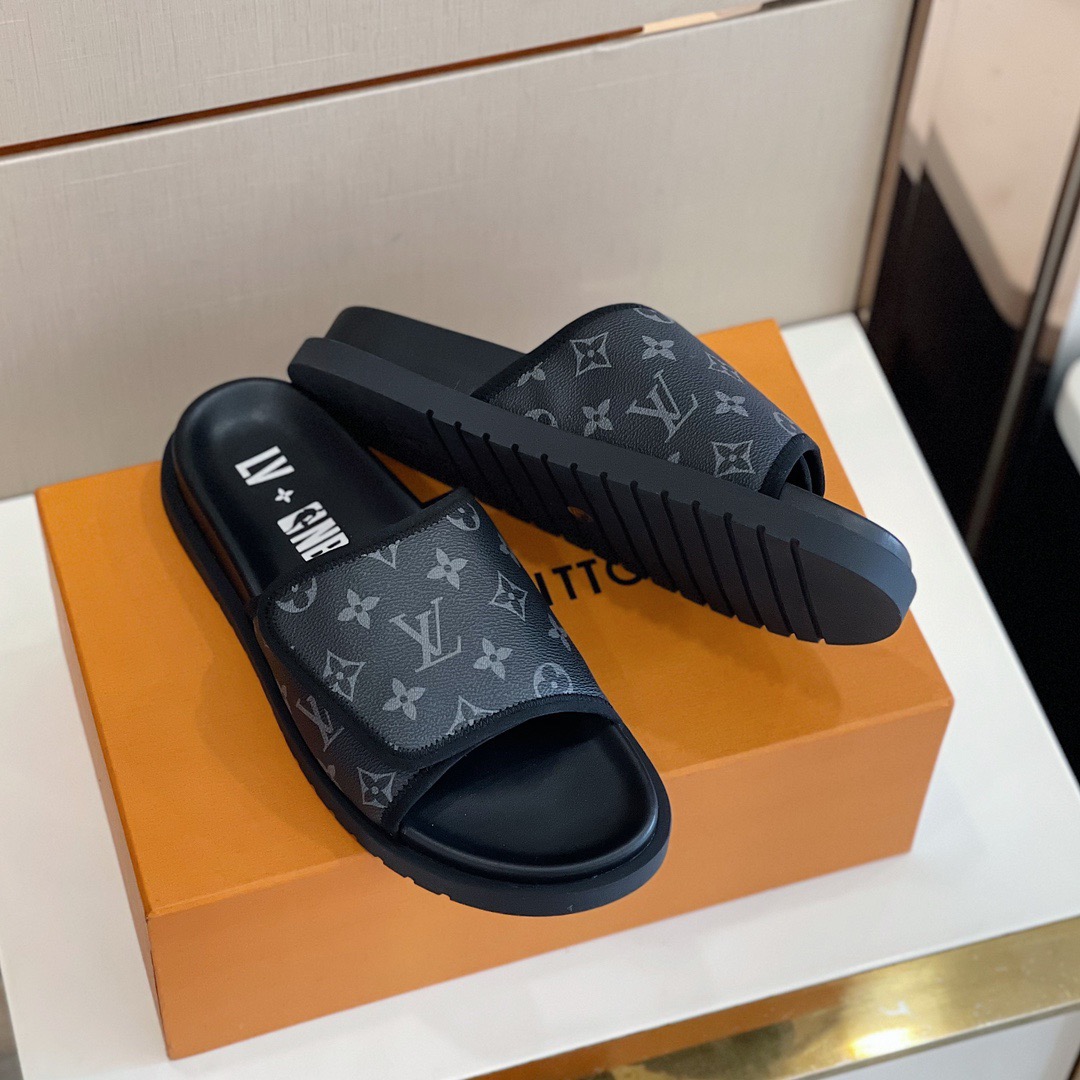 Men L*ouis V*uitton Top Slippers