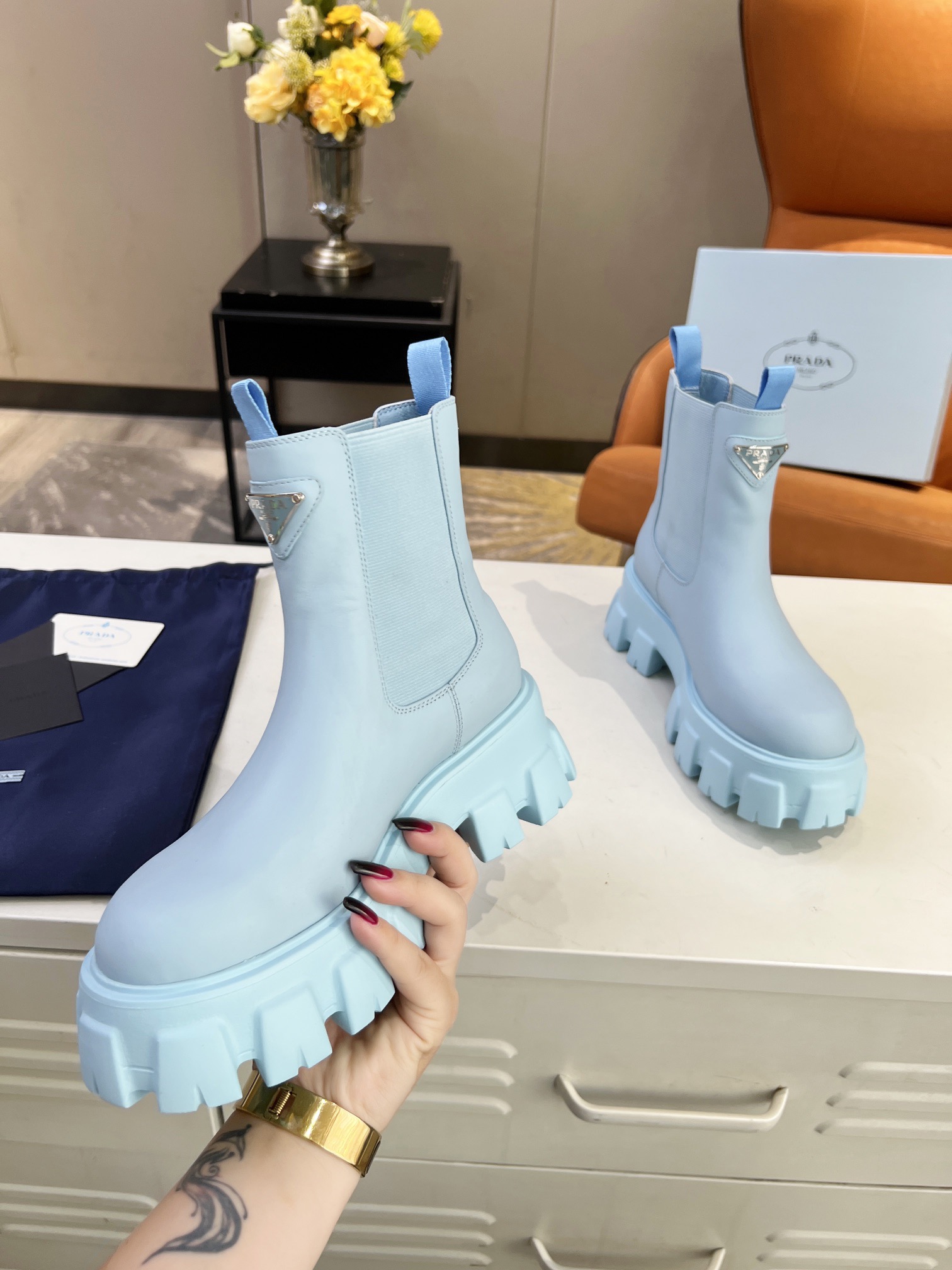 Women P*rada Top Sneakers