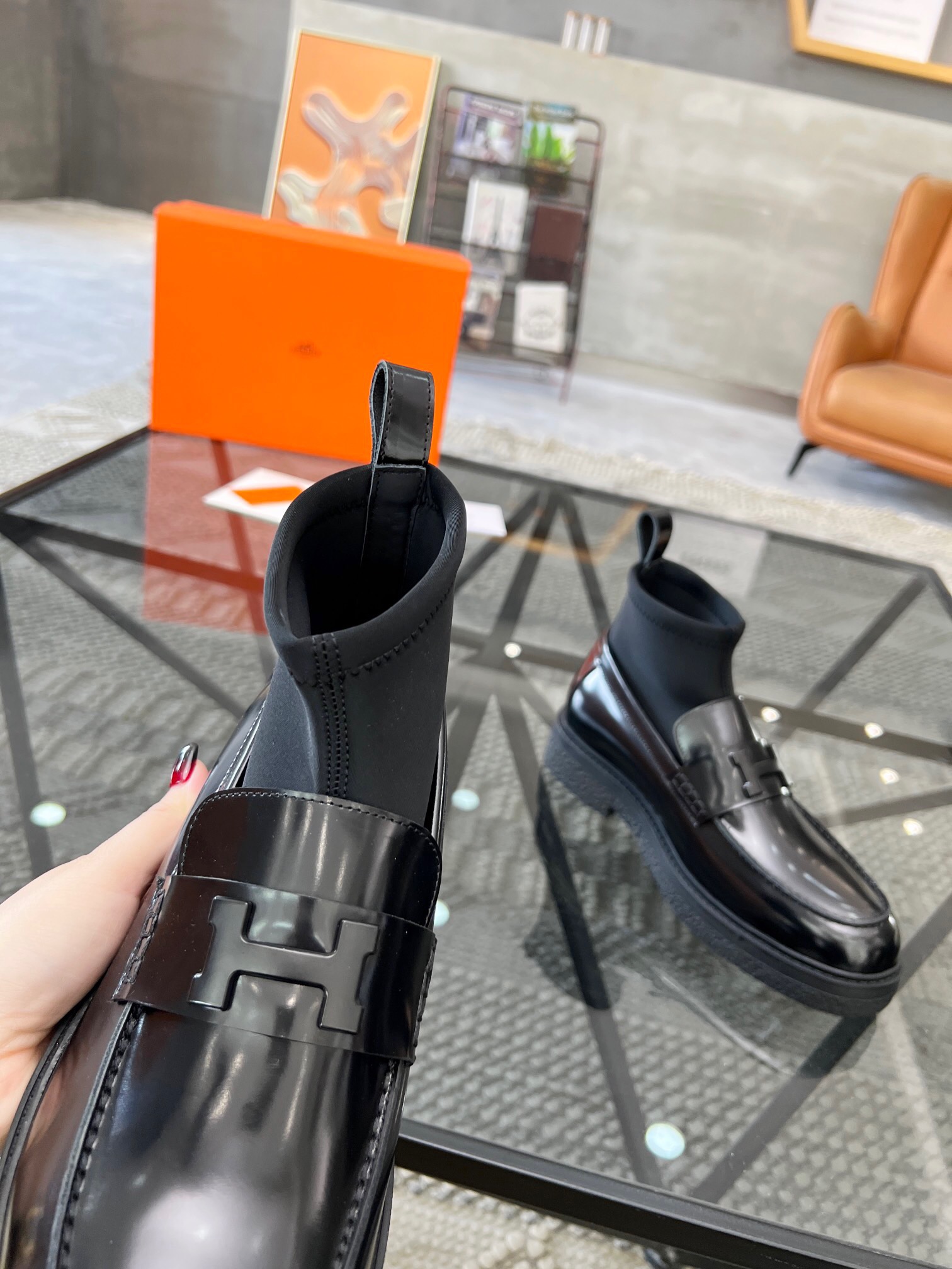 Men  H*ermes Top Sneaker